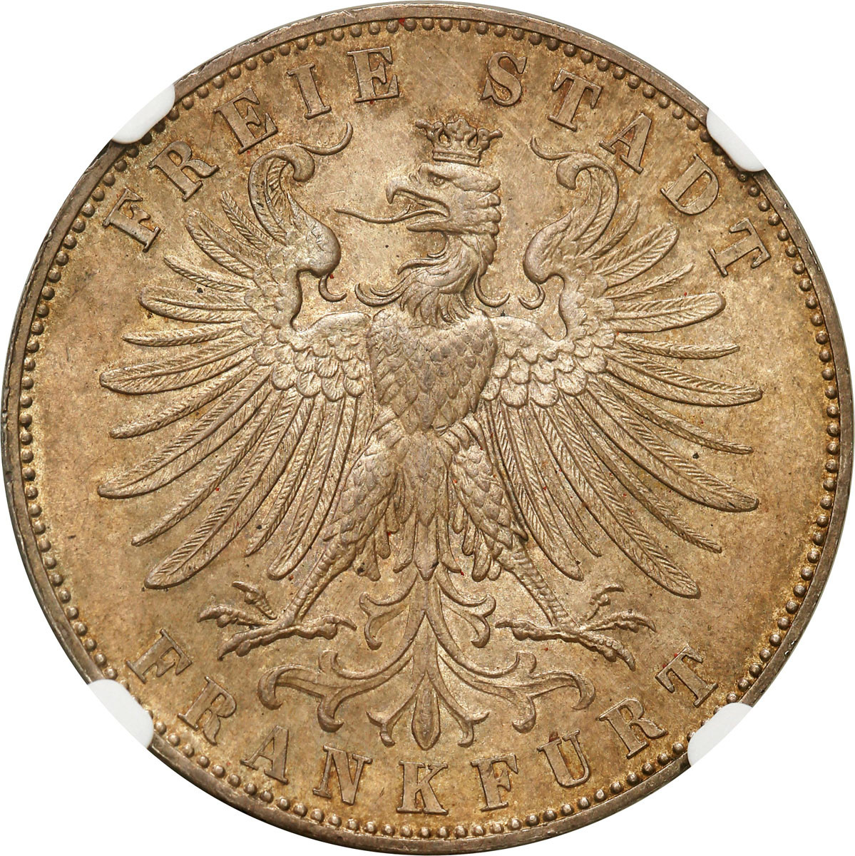 Niemcy. Talar 1862, Frankfurt NGC MS62 - PIĘKNY